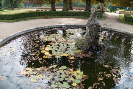 historical chateau with garden and park by the river Ohre in Libochovice in Czechiaのeditorial素材