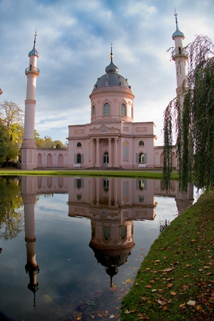 schwetzingen palace garden and mosque in germanyのeditorial素材
