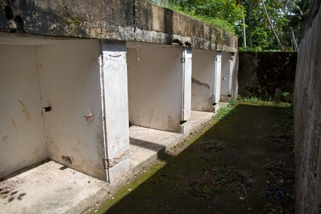 abandoned ruin of war bunker in the jungle of zanzibar