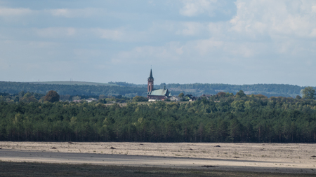 Pustynia Bledowska sand desert in the southern poland surrounded by woodsの写真素材