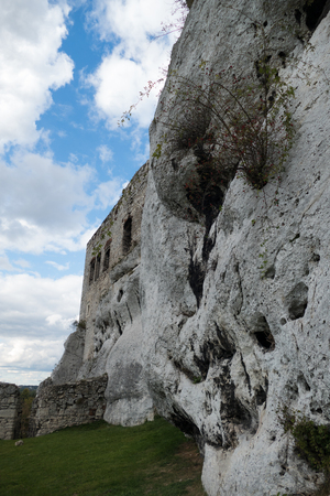beautiful amazing historical medieval castle Ogrodzieniec in southern polandのeditorial素材