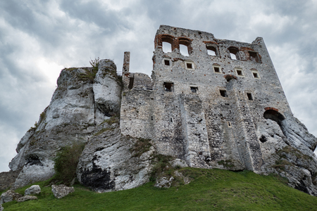 beautiful amazing historical medieval castle Ogrodzieniec in southern polandのeditorial素材