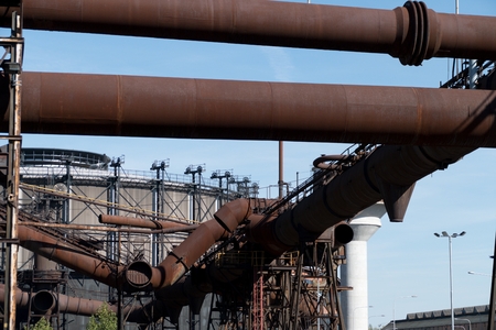 huge outdoor heavy industry and mining museum in ostreva vitkovice in czech republicのeditorial素材