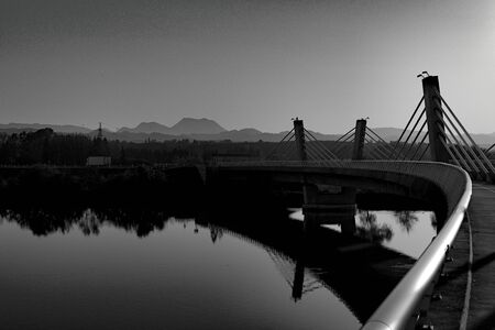 bridge over a calm drava river in ptuj city close to Ptujsko jezero dam
