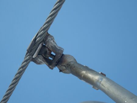 detail of a steel rope with cablÅ¯ecar hanged anchor