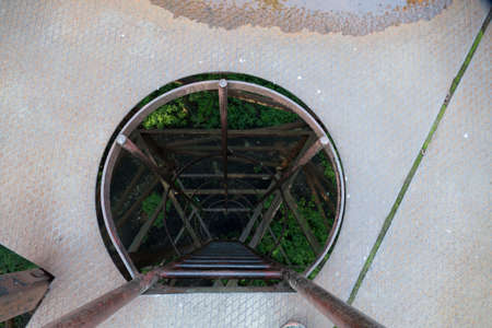 high platform of an old unused abandoned antenna tower