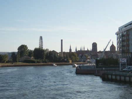 huge industrail port in gdansk city in poland