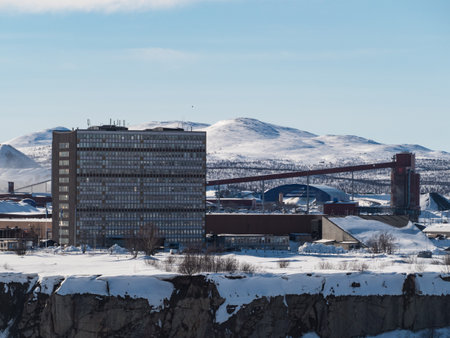 industrial iron ore mine in kiruna northern swedenのeditorial素材