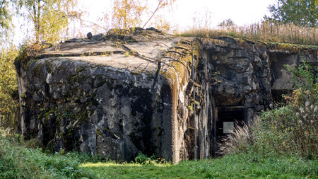 an unused old abandoned weathered military bunker