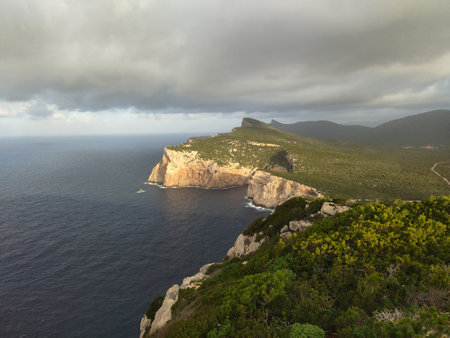 beautiful famous capo caccia in sardinia italyの写真素材