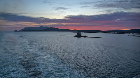 amazing beautiful sunrise morning at Sardinia coast