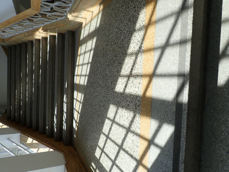 detail of light and shade on an interior staircase