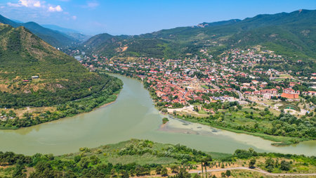 famous mtskheta sacred city of christianity in georgiaの写真素材