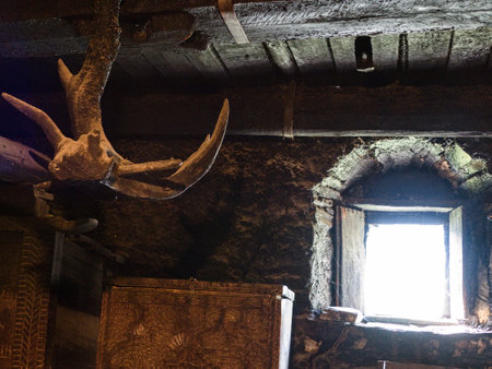 inside a traditional Svaneti house in Mestia Georgia