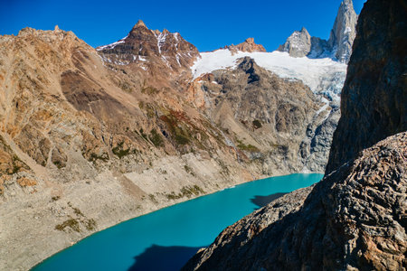 famous protected beautiful amazing patagonia nature in south americaの写真素材
