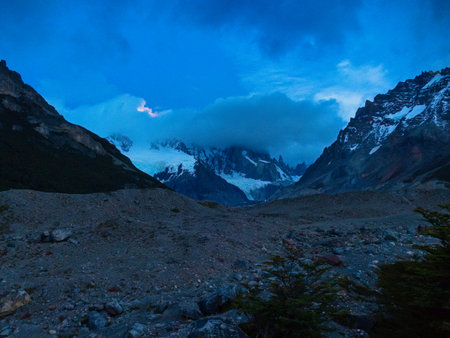 famous protected beautiful amazing patagonia nature in south americaの写真素材