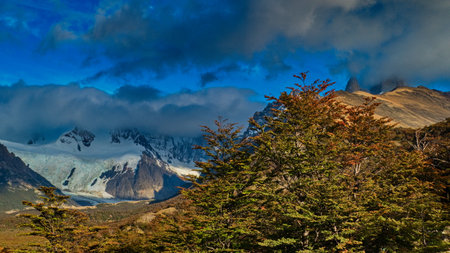 famous protected beautiful amazing patagonia nature in south americaの写真素材