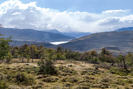 famous protected beautiful amazing patagonia nature in south americaの写真素材
