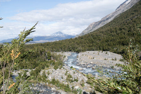 famous protected beautiful amazing patagonia nature in south americaの写真素材