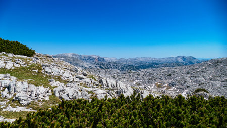 summer hiking adventure in totes gebirge austria alpsの写真素材