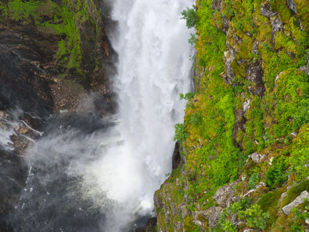beautiful amazing voringsfossen waterfall in norway hardanhenvida scandinavia