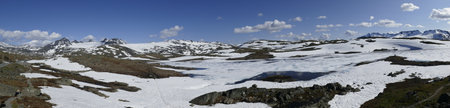amazing beautiful nature of norwegian scandinavian highlands