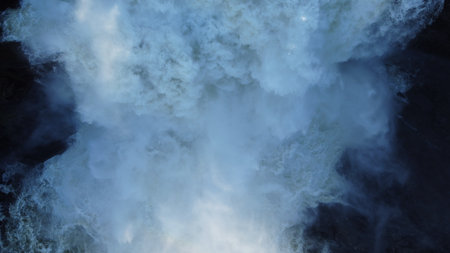 amazing beautiful powerful waterfall tannforsen in sweden