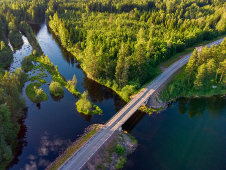 amazing beautiful swedish scandinavian nature landscapeの写真素材