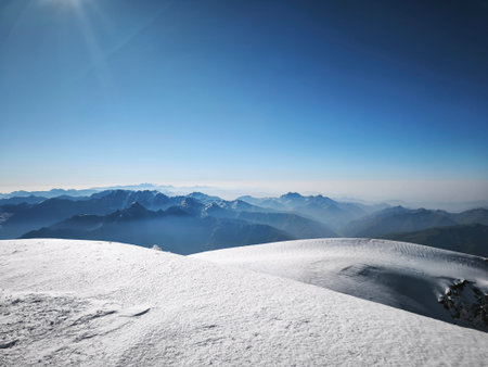 amazing nature climbing Mount Kazbeg in Georgia in summer