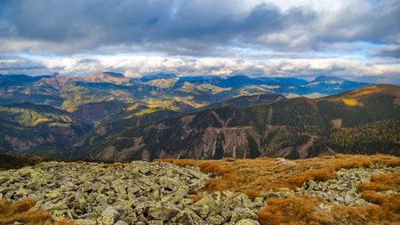beautiful chilly autumn hiking in secauer alpen austria europe