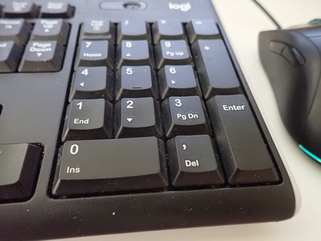 close detail of a black keyboard with letters