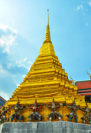 Pagoda of wat phra kaew temple.の写真素材