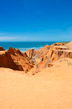 'Falesias de beberibe' red cliffs in CearÃ¡ , Brazilの写真素材