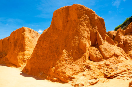 'Falesias de beberibe' red cliffs in CearÃ¡ , Brazilの写真素材
