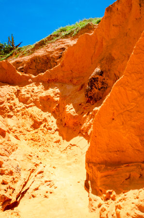 'Falesias de beberibe' red cliffs in CearÃ¡ , Brazilの写真素材