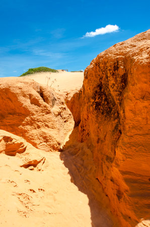 'Falesias de beberibe' red cliffs in CearÃ¡ , Brazilの写真素材