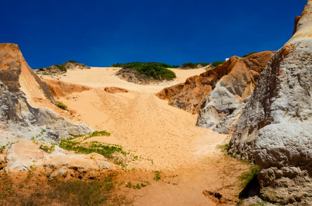 'Falesias de beberibe' red cliffs in CearÃ¡ , Brazilの写真素材