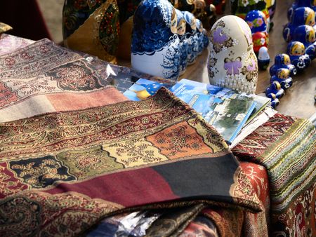 Small handicraft market scene      の写真素材