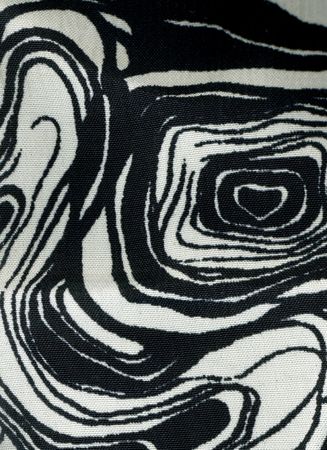 Closeup of retro style black and white silk fabric