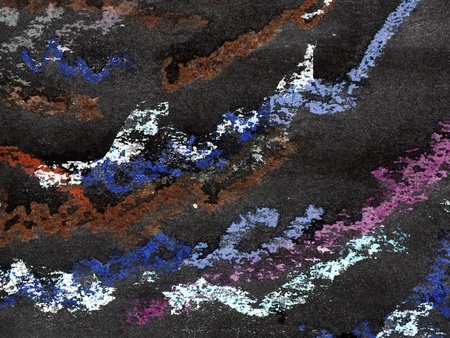 Expressive pastel strokes paper, painted with black aquarelの写真素材