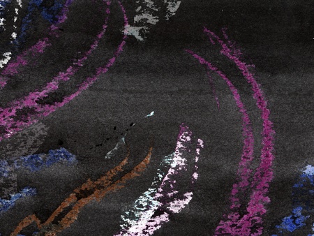 Expressive pastel strokes paper, painted with black aquarelの写真素材