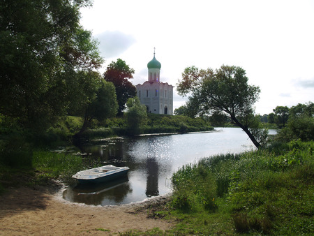 Medieval Church Pokrova-na-Nerli, Golden Ringの写真素材