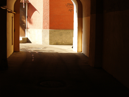 Doorway arc in Moscow in summer dayの写真素材