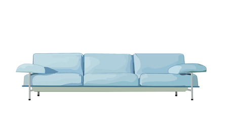 Blue sofa on white backgroundのイラスト素材