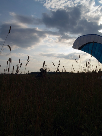 Paragliding preparationの写真素材