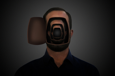 Several empty opened heads.の写真素材
