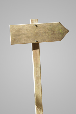Blank wooden sign with grey background.の写真素材