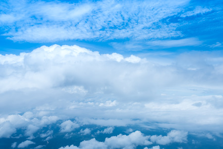 Nature sky and clouds  view from planeの写真素材
