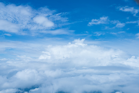 Nature sky and clouds  view from planeの写真素材