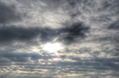 In the morning the sky